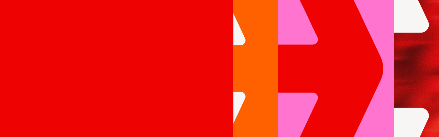 Visual for Small Business Week. Mosaic of blue, green and pink squares and photos of Canadian entrepreneurs.