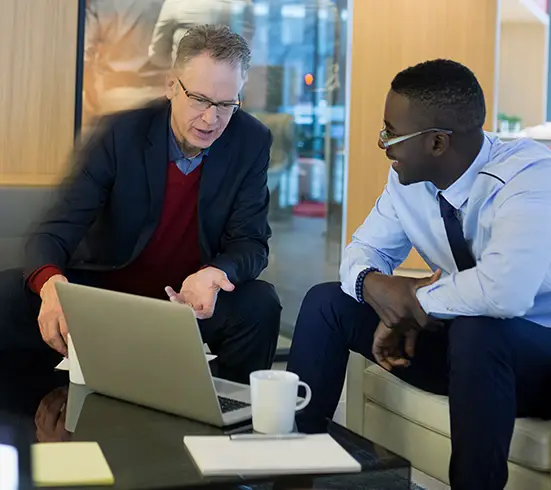 Two professional men in training session