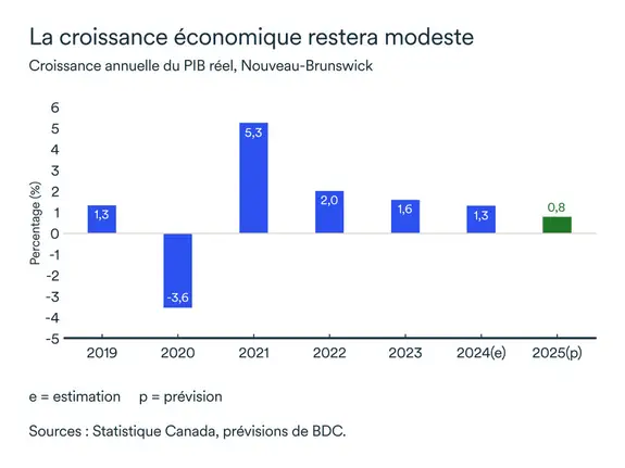 Graphique MEL mai 2025: Croissance annuelle du PIB réel, Nouveau-Brunswick