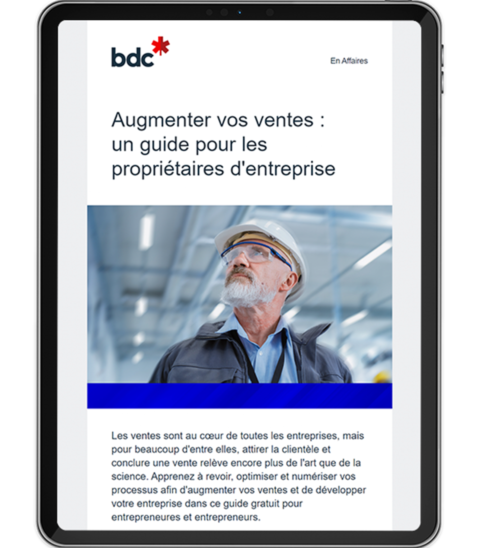 Example d'une infolettre en affaires sur un écran d'ipad