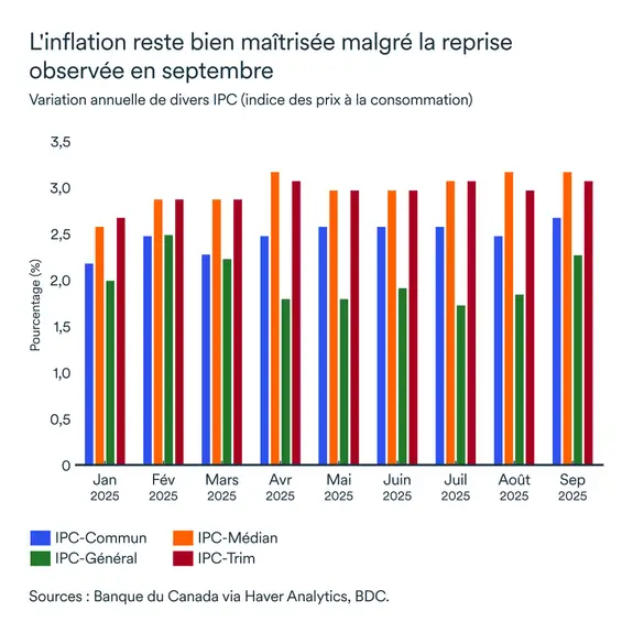 Graphique LÉM novembre 2025 : Variation annuelle de l'IPC